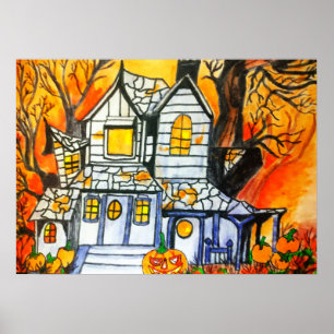 POSTER HALLOWEEN HAUNTED HOUSE