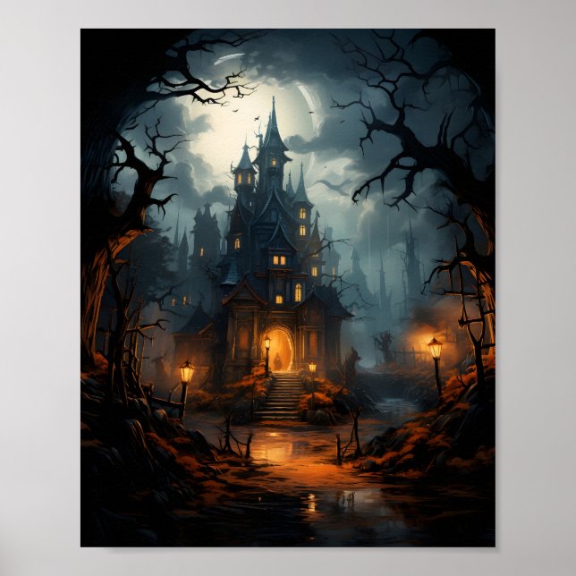 Poster Halloween Haunted House (Frente)
