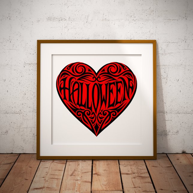 Poster Halloween Heart, Black Heart, Holiday (Criador carregado)