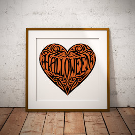 Poster Halloween Heart, Black Heart, Holiday