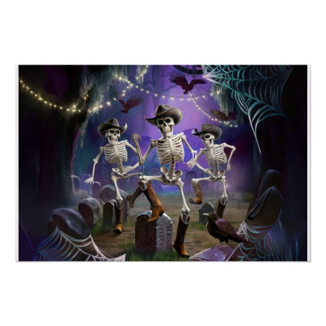 Póster Halloween Hoedown, Skeletons Dançantes Horiz (Frente)