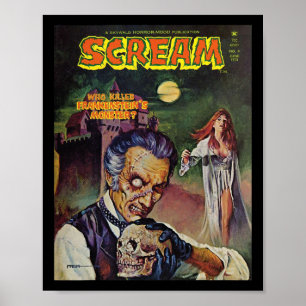 Poster Halloween Horror Vintage Monster Cômico