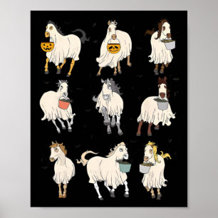 Poster Halloween Horse Ghost Boo Pumpkin Costume Para Hom
