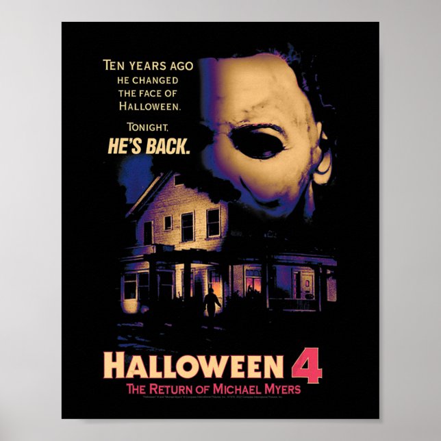 Poster Halloween House e Máscara (Frente)