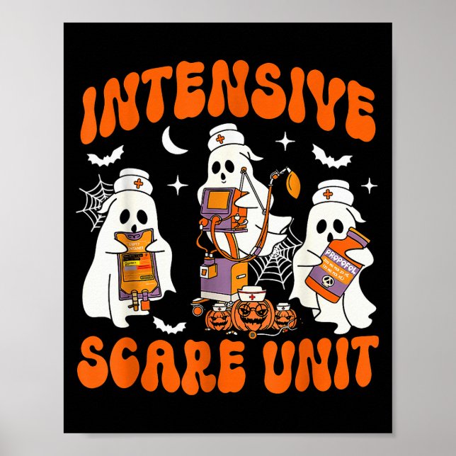 Poster Halloween Intensive Care E Unit Ghost Nurse Icu Nu (Frente)