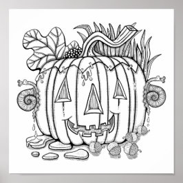 Poster Halloween Jack O’Lantern Coloring Page Art