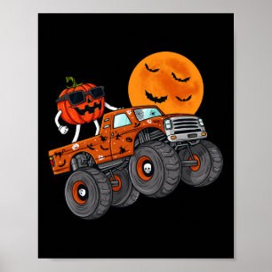 Poster Halloween Jack O Lanterna Monster Truck Toddler Bo