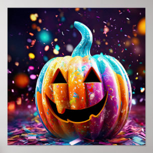 Poster Halloween Jack O’Lanterna Neon Pop Art