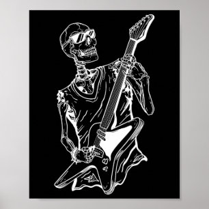 Poster Halloween Lazy Costume Skeleton Guitar Musical