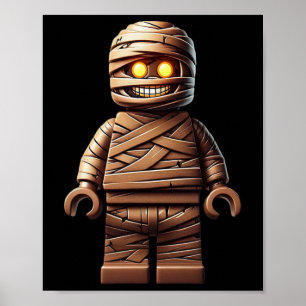 Poster Halloween Master Builder Mummy Kids Building Block