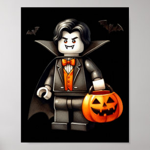 Poster Halloween Master Builder Vampire Kids Building Blo