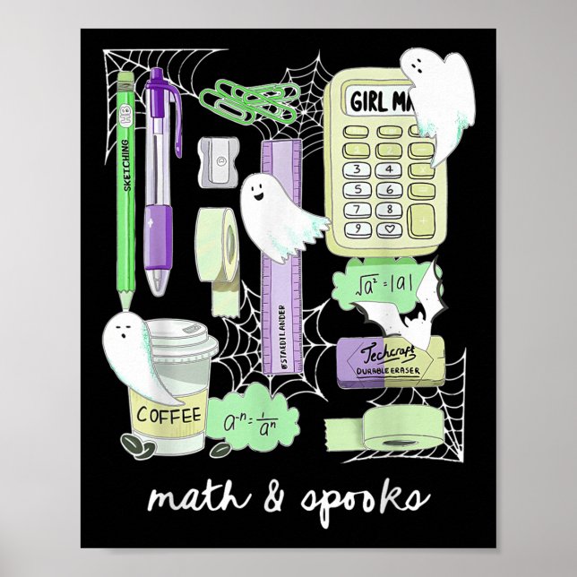Poster Halloween Math Teacher Ghosts Trig Or Treat Studen (Frente)