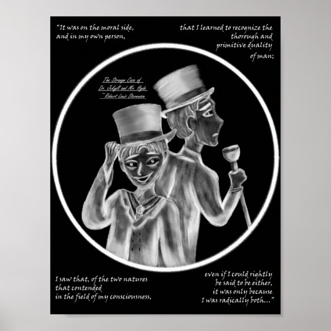 Poster Halloween Mr. Hyde and Dr. Jekyll Gothic Art Print (Frente)