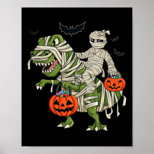 Poster Halloween Mummy Andando A Rex Divertimento Meninas