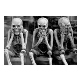 Póster Halloween No Mau Skeletons