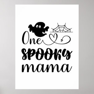 Poster Halloween One Spooky Mama Birthday
