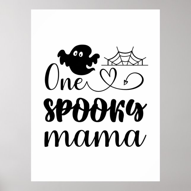 Poster Halloween One Spooky Mama Birthday (Frente)