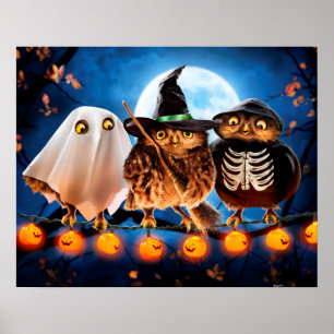 Poster Halloween Owls