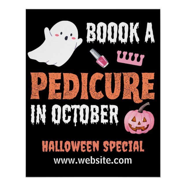 Póster Halloween Pedicure Especial Poster brilhante (Frente)