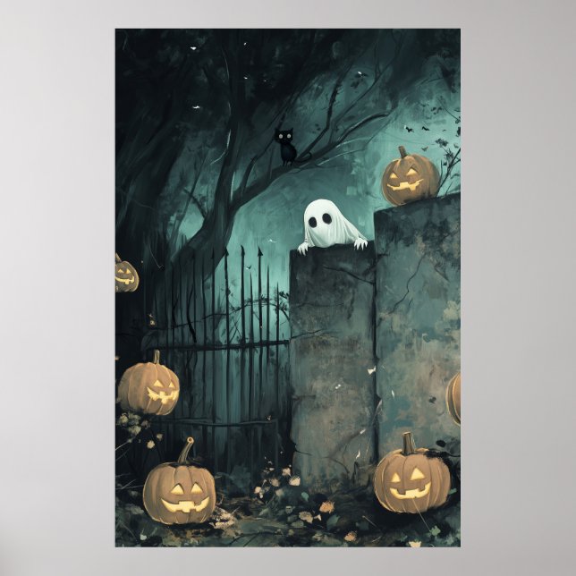 Poster Halloween Peeping Ghost (Frente)
