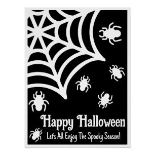 Póster Halloween personalizado da teia