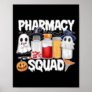 Poster Halloween Pharmacy Squad Pills Shirts Farmacêutica