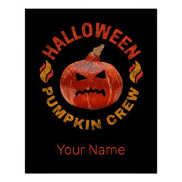 Póster Halloween Pumpkin Face Retro Costume Ação de Graça