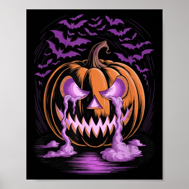 Poster Halloween Pumpkin Soky Season Bats  (Frente)