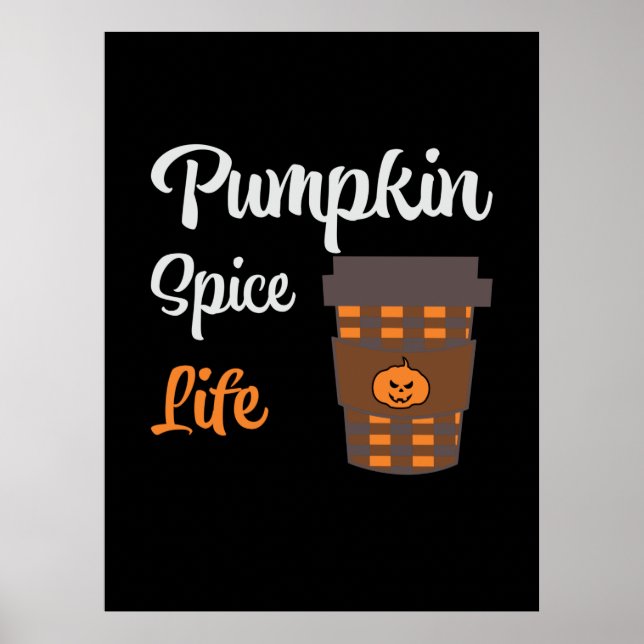 Poster Halloween Pumpkin Spice Life Aniversário (Frente)
