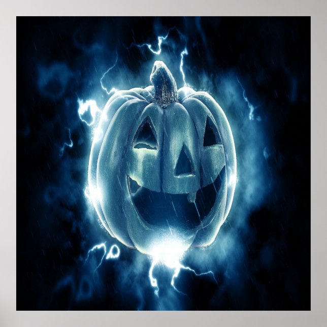 Poster Halloween Pumpkin Steam Wallpaper Design (Frente)
