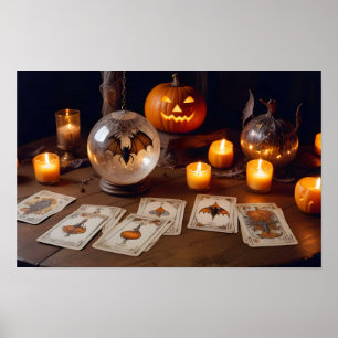 Poster Halloween Pumpkins Bats Cute Spooky Magia Festiva