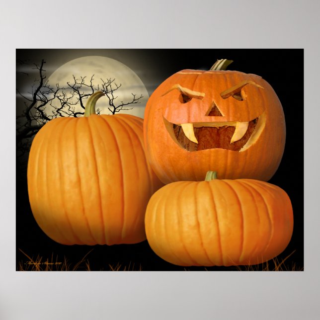 Poster Halloween Pumpkins e Jack-o-Lanterna (Frente)