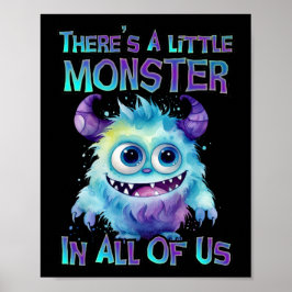 Poster Halloween Purple Monster