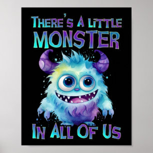 Poster Halloween Purple Monster