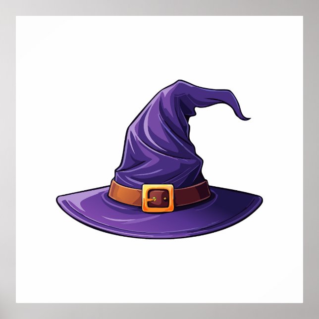 Poster Halloween purple witch hat (Frente)