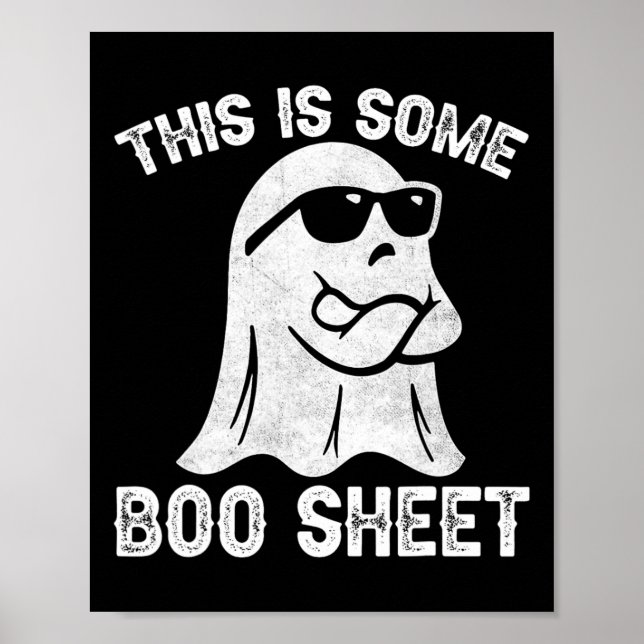 Poster Halloween Retro Boo Ghost Isto É Uma Folha De Boo (Frente)