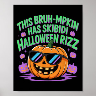 Poster Halloween Rizz, Gíria do Dia de as Bruxas engraçad