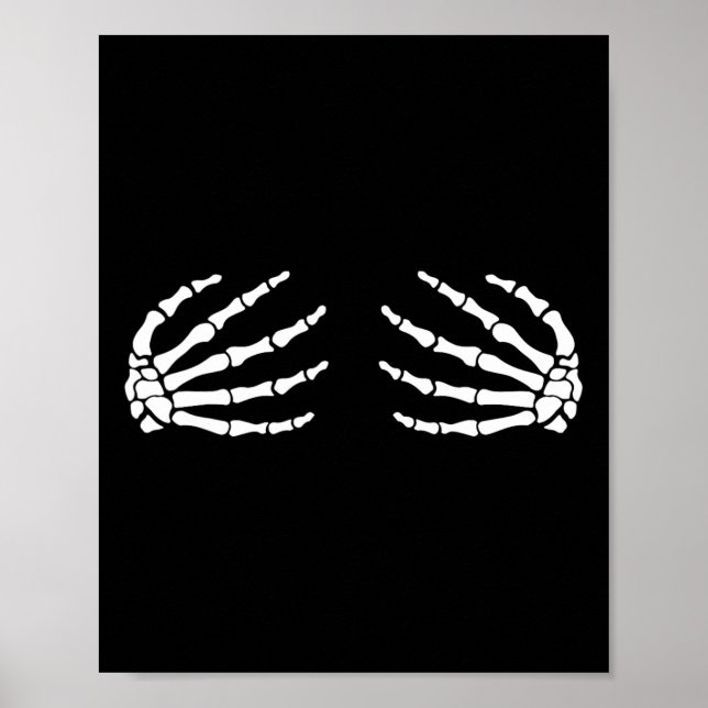 Poster Halloween S Mama Esqueleto Mãos Mãos Brincadeira C (Frente)