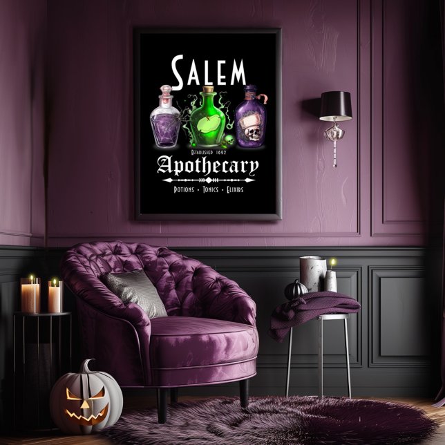 Póster Halloween Salem Apothary Potions Tonics Elixirs (Criador carregado)