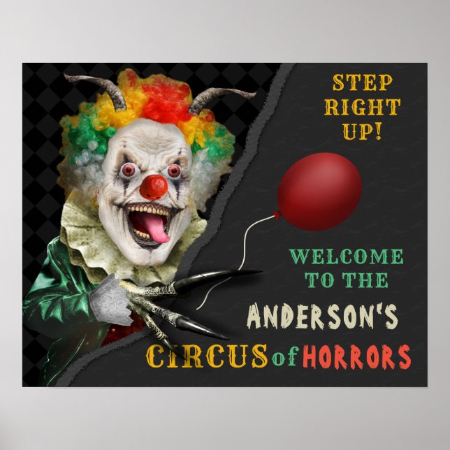 Poster Halloween Scary Clowy Clowy Adulto Creepy Circus P (Frente)