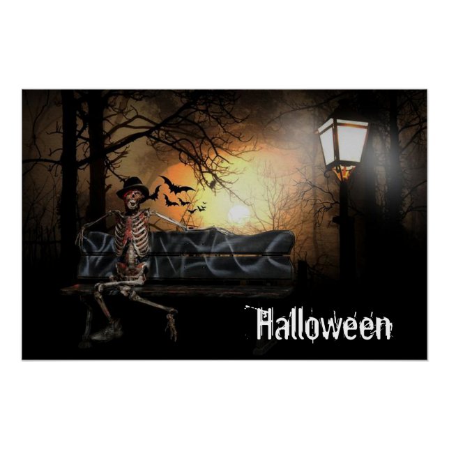 Póster Halloween Skeleton (Frente)