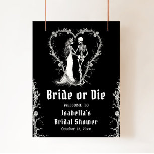 Poster Halloween Skeleton Bride ou Morra Bridal Bem-vinda
