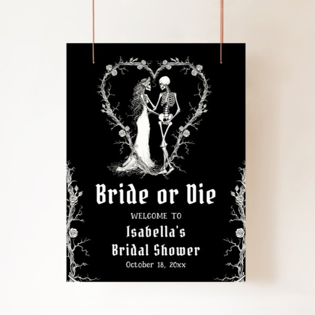 Poster Halloween Skeleton Bride ou Morra Bridal Bem-vinda (Criador carregado)
