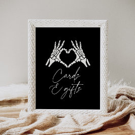 Poster Halloween Skeleton Mãos Cartões de Chá e Presentes