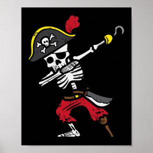 Poster Halloween Skeleton Pirate Dab Costume Boy Tod