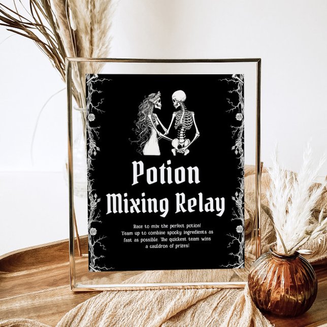 Poster Halloween Skeleton Potion Mixing Relay Sinal (Criador carregado)