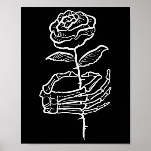 Poster Halloween Skeleton Rosa Gótico Figurume Mulheres