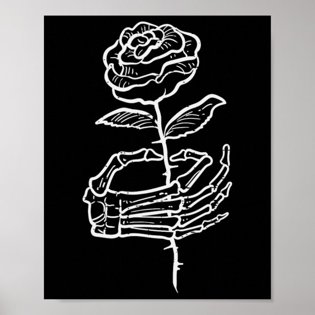 Poster Halloween Skeleton Rosa Gótico Figurume Mulheres (Frente)