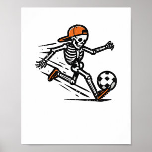 Poster Halloween Skeleton Soccer