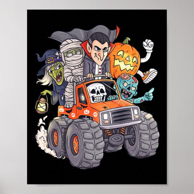 Poster Halloween Skeleton Zombie Monster Vampire Bo (Frente)